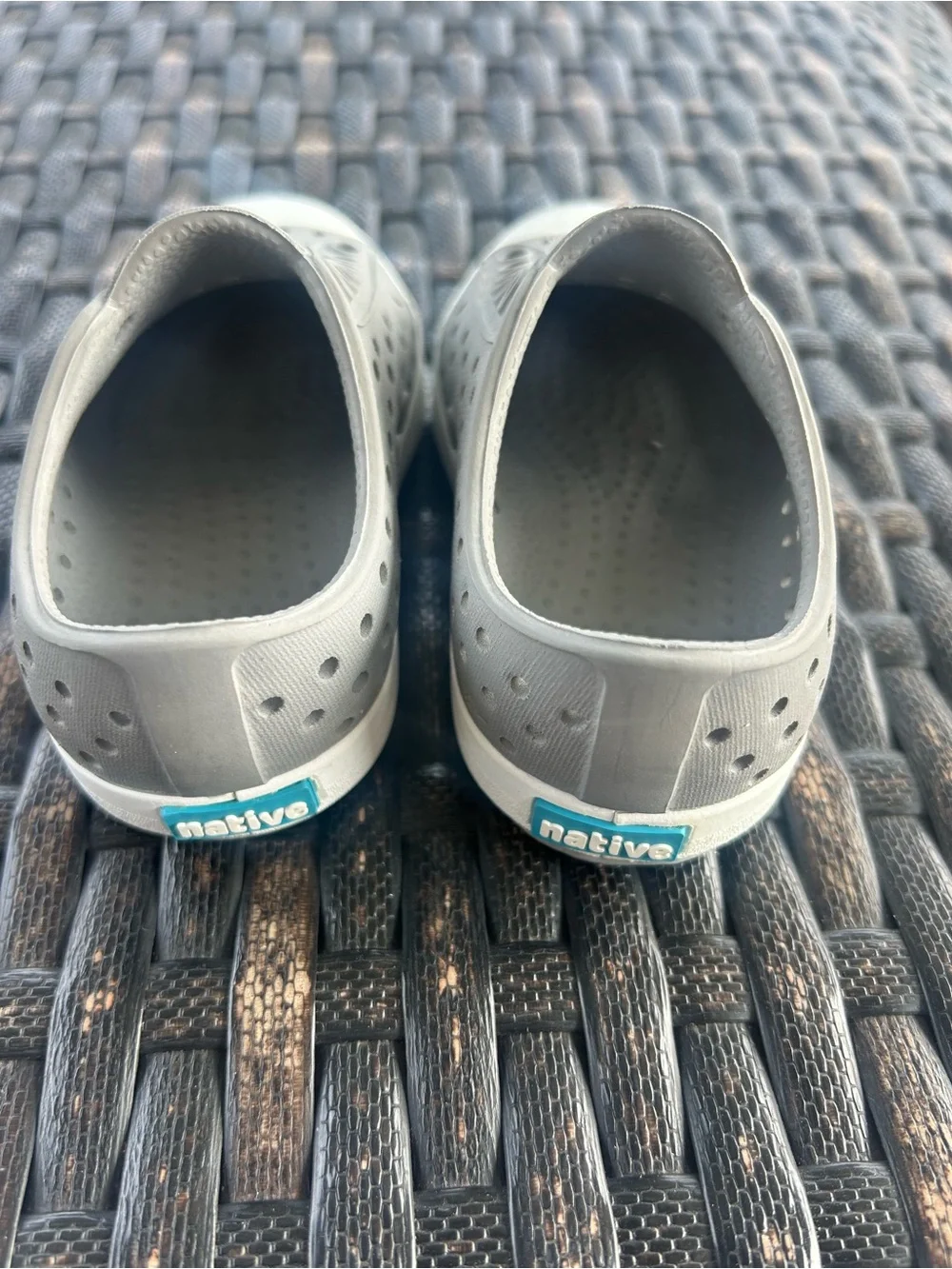 Native Kids Jefferson Slip-On Water Shoes in Gray and White